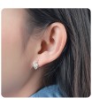 Love Heart White Pearls Silver Stud Earring STS-3266